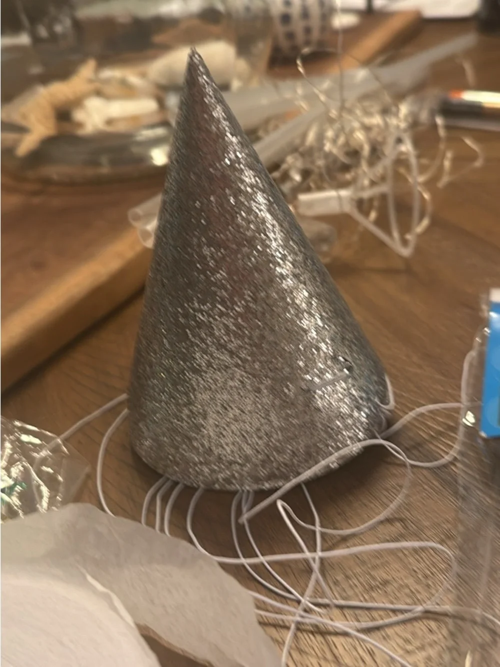 Party Crepe Streamer Bundle with Silver Glitter Party Hat